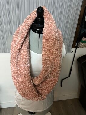 Plush Blush Pink Knit Infinity Scarf